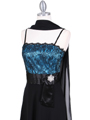 1180 Black/Turquoise Laced Cocktail Dress - Black Turquoise, Alt View Thumbnail