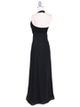 1186 Black Chiffon Evening Dress - Black, Back View Thumbnail