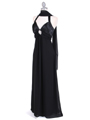 1186 Black Chiffon Evening Dress - Black, Alt View Thumbnail
