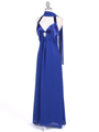 1186 Royal Blue Chiffon Evening Dress - Royal Blue, Alt View Thumbnail