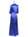 1190 Royal Blue Charmeuse Evening Dress with Bolero Jacket - Royal Blue, Back View Thumbnail