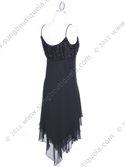 119 Black Cocktail Dress - Black, Back View Medium