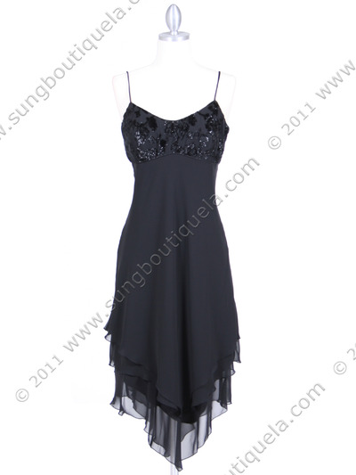 119 Black Cocktail Dress - Black, Front View Medium