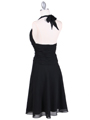 1200 Black Chiffon Halter Cocktail Dress - Black, Back View Thumbnail
