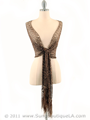 12282-B Bronze Sequins Shawl, Bronze