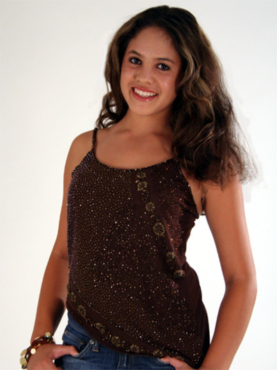12315 Flower Beaded Camisole - Brown, Front View Medium