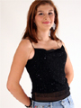 12340 Black Beaded Camisole - Black, Front View Thumbnail
