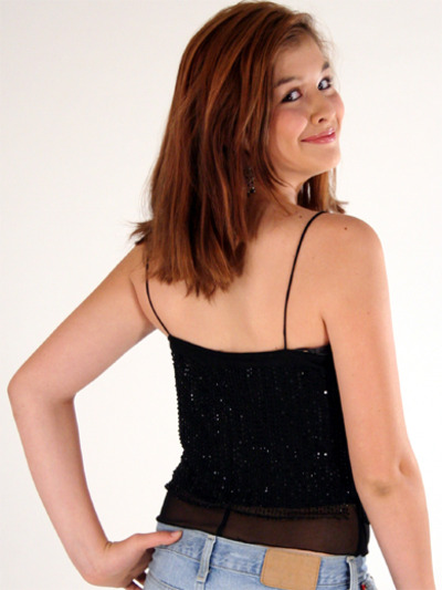 12340 Black Beaded Camisole - Black, Back View Medium