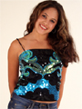 12402 Turquoise Sequins Camisole - Turquoise, Front View Thumbnail