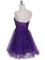 125 Purple Sequin Top Cocktail Dress - Purple, Back View Thumbnail