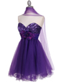 125 Purple Sequin Top Cocktail Dress - Purple, Alt View Thumbnail