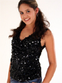 12712-A Glamorous Sequins Top - Black, Front View Thumbnail