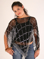 12778 Elegant Beaded Poncho - Black, Front View Thumbnail