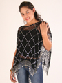 12778 Elegant Beaded Poncho - Black, Back View Thumbnail