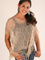 12778 Elegant Beaded Poncho - Gold, Front View Thumbnail