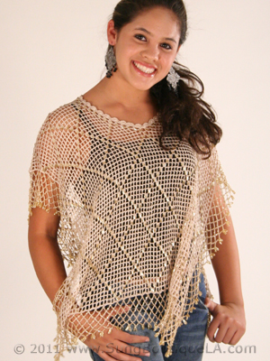 12778 Elegant Beaded Poncho, Gold