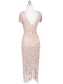 12959 Beige Flower Crochet Dress - Beige, Back View Thumbnail