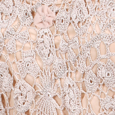 12959 Beige Flower Crochet Dress - Beige, Alt View Medium