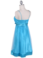 1302 Turquoise Giltter Cocktail Dress - Turquoise, Back View Thumbnail