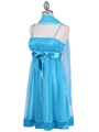 1302 Turquoise Giltter Cocktail Dress - Turquoise, Alt View Thumbnail