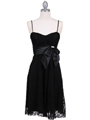 1309 Black Laced Cocktail Dress - Black, Front View Thumbnail