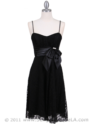 1309 Black Laced Cocktail Dress, Black
