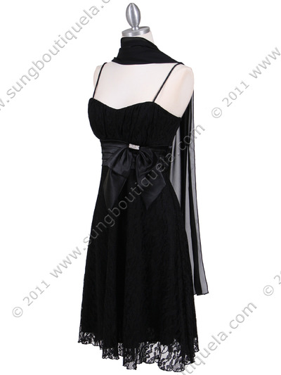 1309 Black Laced Cocktail Dress - Black, Alt View Medium