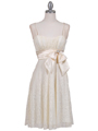 1309 Ivory Laced Cocktail Dress - Ivory, Front View Thumbnail