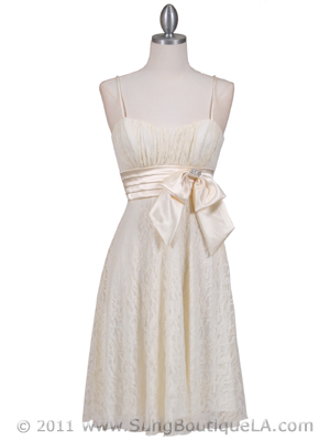 1309 Ivory Laced Cocktail Dress, Ivory
