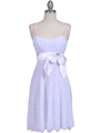 1309 White Laced Cocktail Dress - White, Front View Thumbnail