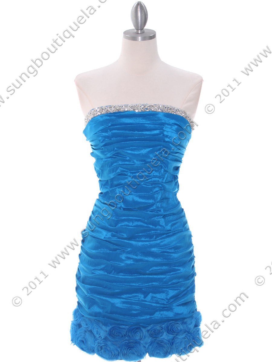 topshop spot taffeta occasion dress in blue