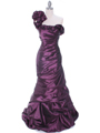 1336 Plum One Shoulder Taffeta Evening Dress - Plum, Front View Thumbnail