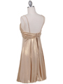 1338 Gold Shimmery Cocktail Dress - Gold, Back View Thumbnail