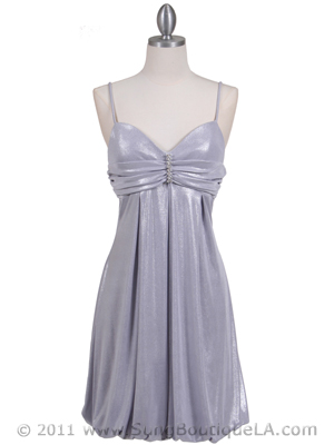 1338 Silver Shimmery Cocktail Dress, Silver