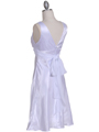 1408 White Charmeuse Cocktail Dress - White, Back View Thumbnail
