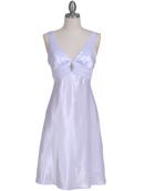 1408 White Charmeuse Cocktail Dress, White