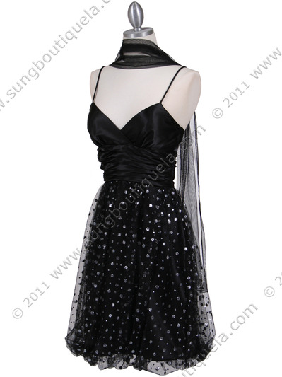 1412 Black Giltter Cocktail Dress - Black, Alt View Medium