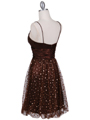 1412 Brown Giltter Cocktail Dress - Brown, Back View Thumbnail