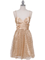 1412 Gold Giltter Cocktail Dress - Gold, Front View Thumbnail