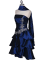 146 Royal Blue Taffeta Tier Cocktail Dress - Royal Blue, Alt View Thumbnail