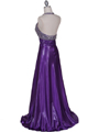 148 Purple Halter Rhinestone Evening Dress - Purple, Back View Thumbnail