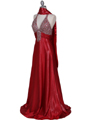 148 Red Halter Rhinestone Evening Dress - Red, Alt View Thumbnail