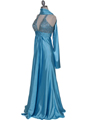 1098 Turquoise Halter Rhinestone Evening Dress - Turquoise, Alt View Thumbnail