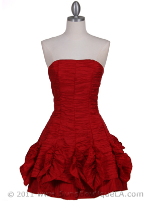 1509 Red Taffeta Cocktail Dress, Red