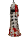 150 Polka Dot Printed Evening Dress - Ivory, Alt View Thumbnail