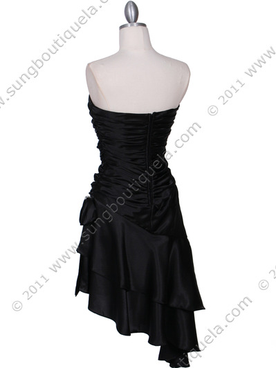 1510 Black Cocktail Dress - Black, Back View Medium