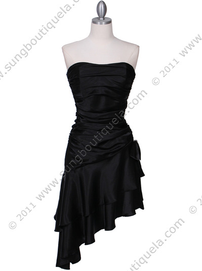 1510 Black Cocktail Dress - Black, Front View Medium
