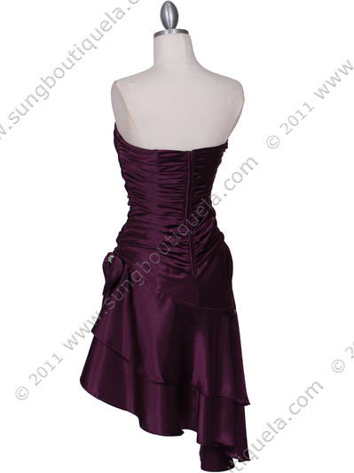 1510 Purple Cocktail Dress - Purple, Back View Medium