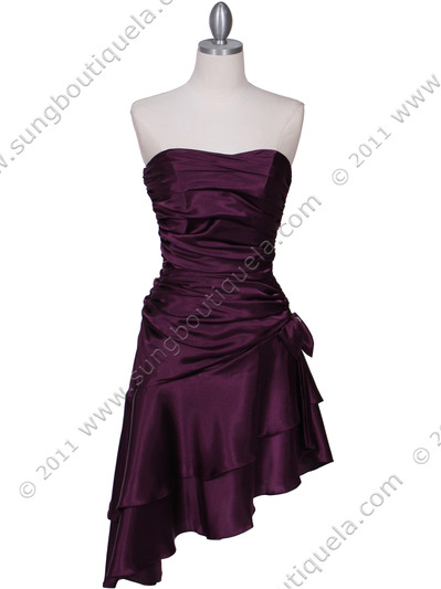 1510 Purple Cocktail Dress - Purple, Front View Medium