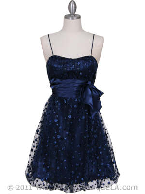 1512 Royal Blue Giltter Cocktail Dress, Royal Blue